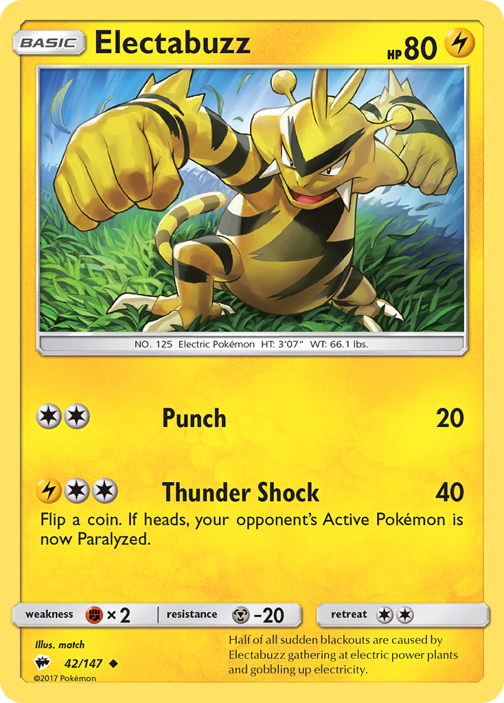 Electabuzz (42/147) [Sun & Moon: Burning Shadows] | Dragon's Lair Comics and Fantasy Houston TX