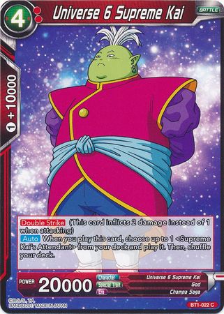 Universe 6 Supreme Kai (BT1-022) [Galactic Battle] | Dragon's Lair Comics and Fantasy Houston TX