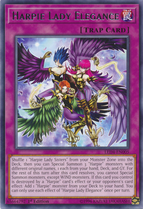 Harpie Lady Elegance [LED4-EN005] Rare | Dragon's Lair Comics and Fantasy Houston TX