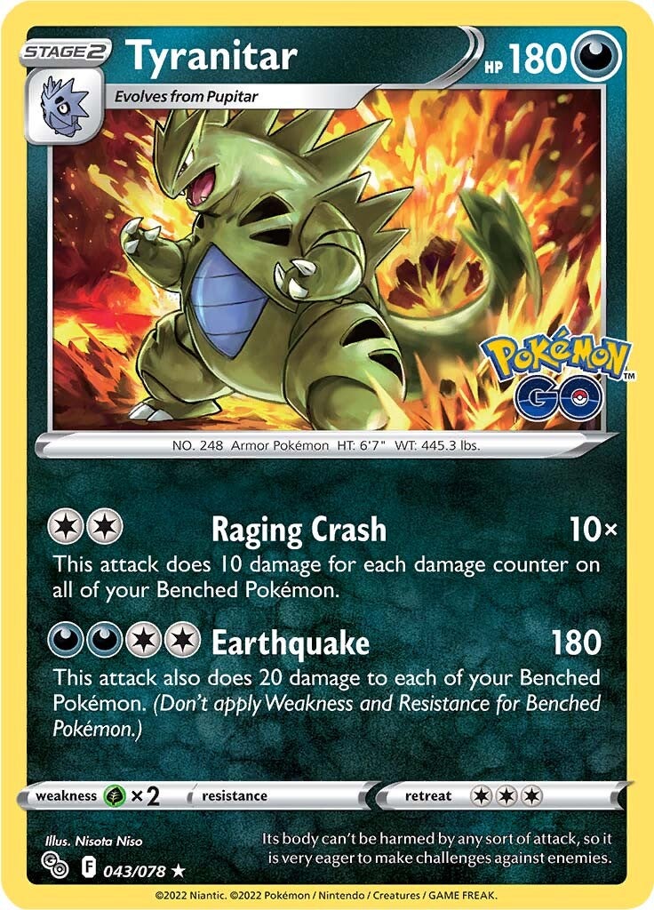 Tyranitar (043/078) [Pokémon GO] | Dragon's Lair Comics and Fantasy Houston TX