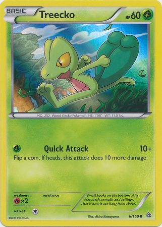 Treecko (6/160) (Sheen Holo) [XY: Primal Clash] | Dragon's Lair Comics and Fantasy Houston TX