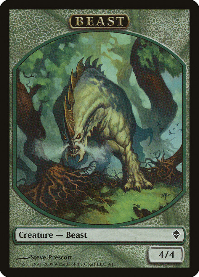 Beast Token [Zendikar Tokens] | Dragon's Lair Comics and Fantasy Houston TX