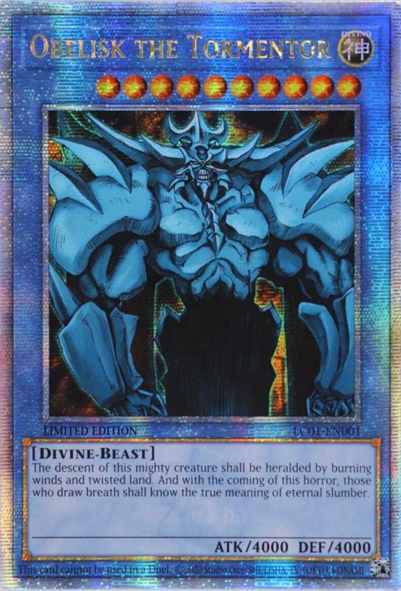 Obelisk the Tormentor (25th Anniversary) [LC01-EN001] Quarter Century Secret Rare | Dragon's Lair Comics and Fantasy Houston TX