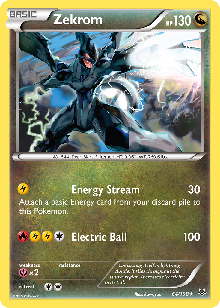 Zekrom (64/108) [XY: Roaring Skies] | Dragon's Lair Comics and Fantasy Houston TX