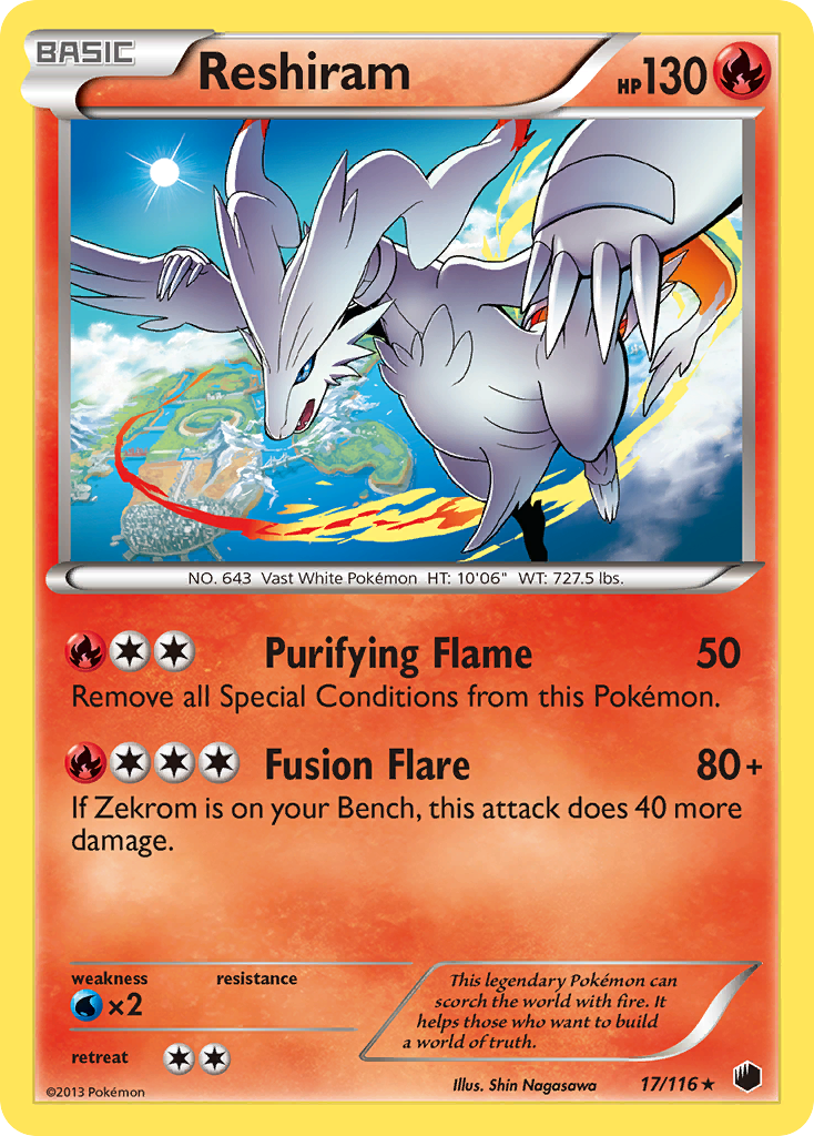 Reshiram (17/116) [Black & White: Plasma Freeze] | Dragon's Lair Comics and Fantasy Houston TX