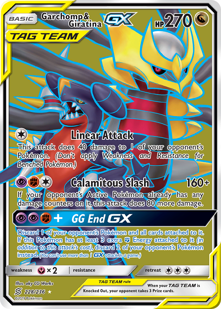 Garchomp & Giratina GX (228/236) [Sun & Moon: Unified Minds] | Dragon's Lair Comics and Fantasy Houston TX