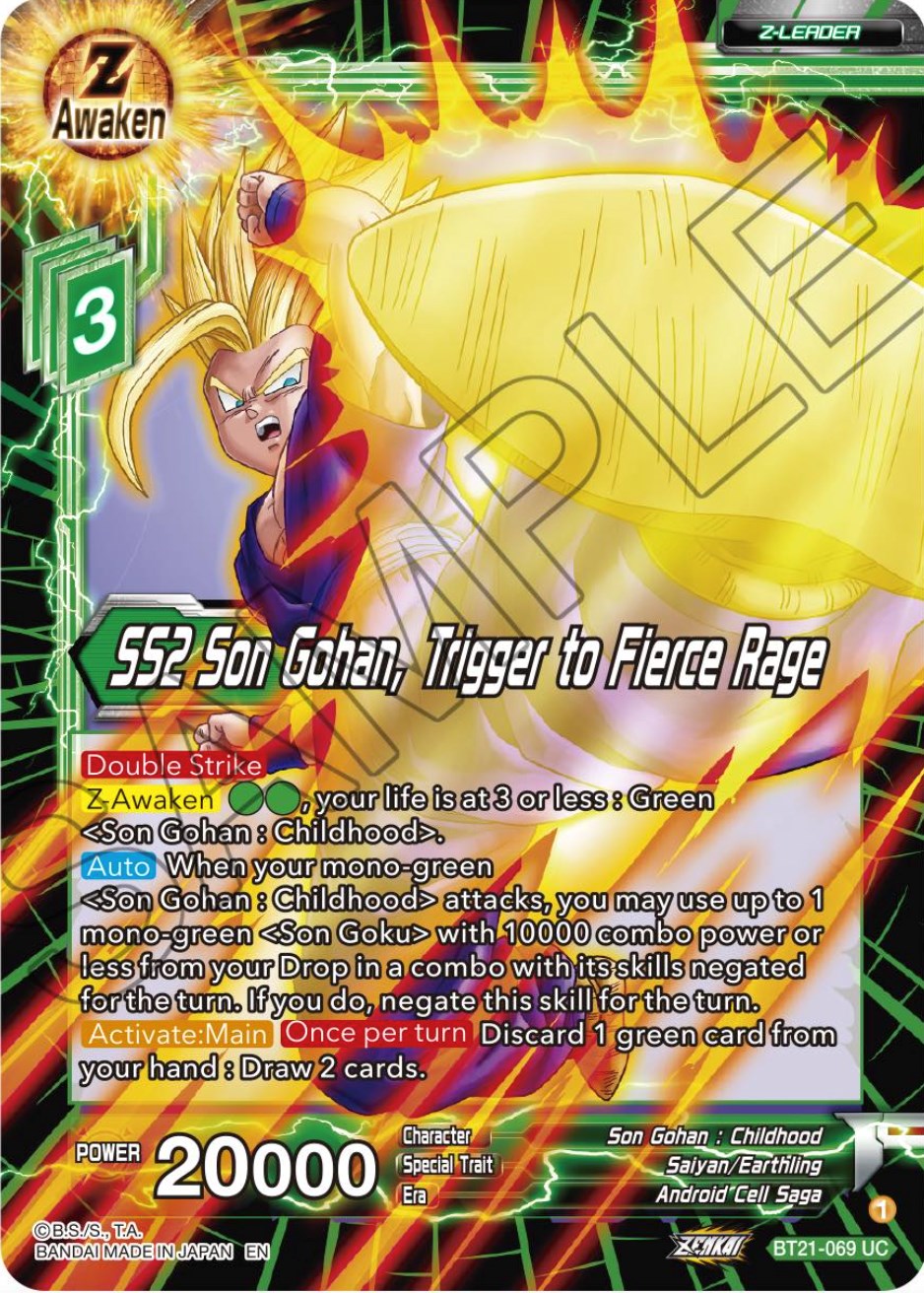 SS2 Son Gohan, Trigger to Fierce Rage (BT21-069) [Wild Resurgence] | Dragon's Lair Comics and Fantasy Houston TX