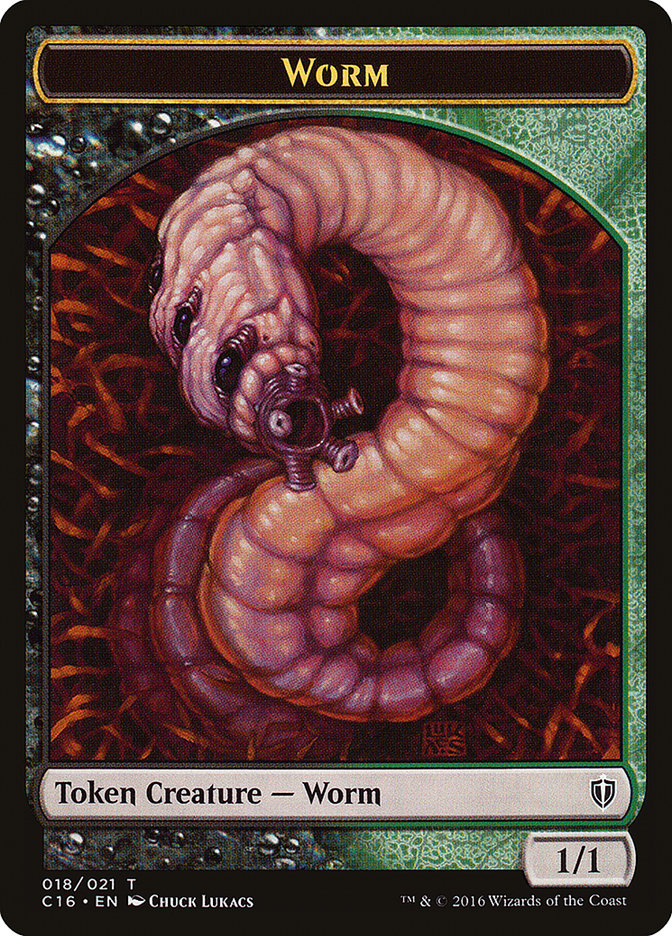 Zombie // Worm Double-Sided Token [Commander 2016 Tokens] | Dragon's Lair Comics and Fantasy Houston TX