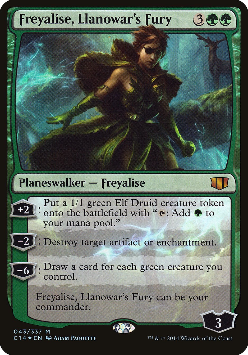 Freyalise, Llanowar's Fury (Oversized) [Commander 2014 Oversized] | Dragon's Lair Comics and Fantasy Houston TX