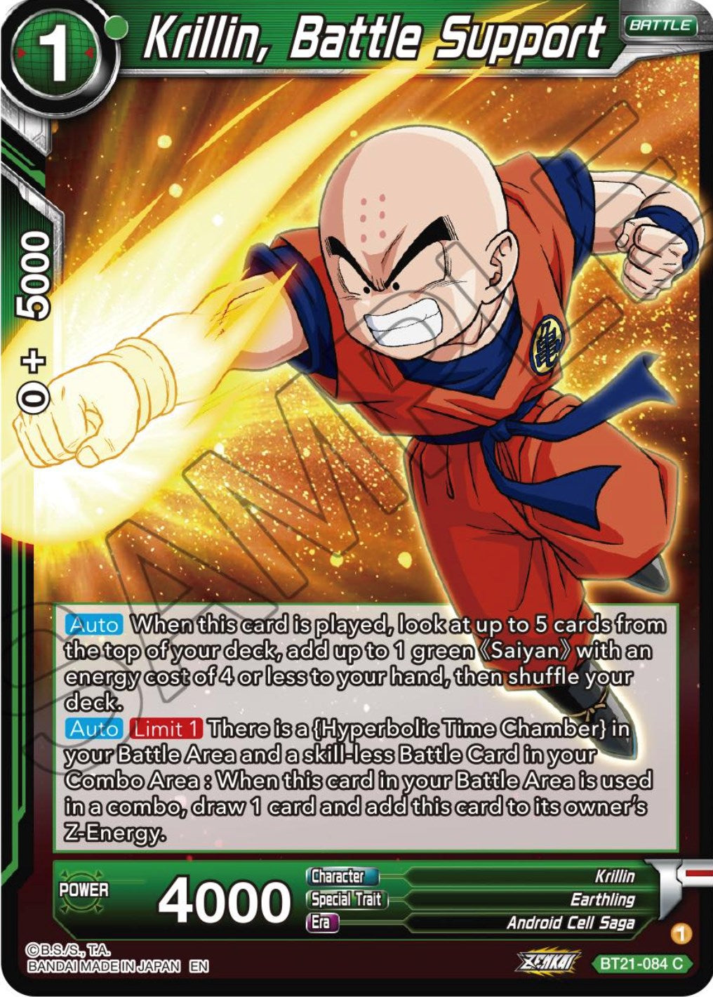 Krillin, Battle Support (BT21-084) [Wild Resurgence] | Dragon's Lair Comics and Fantasy Houston TX