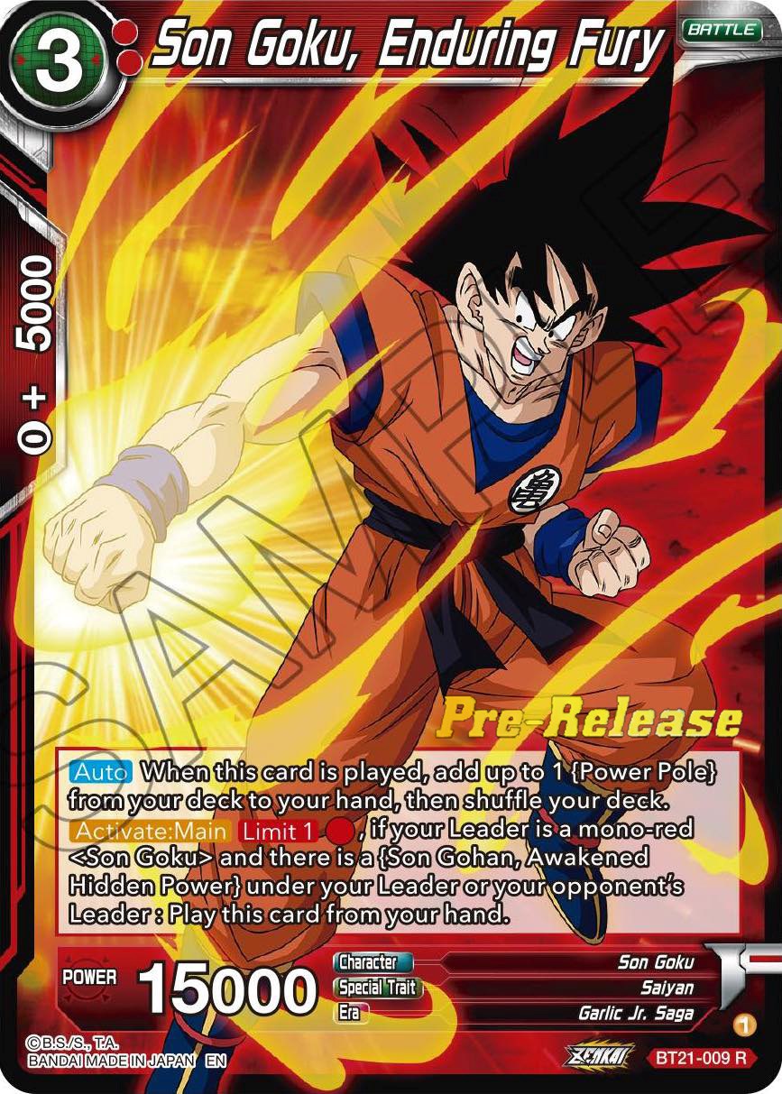 Son Goku, Enduring Fury (BT21-009) [Wild Resurgence Pre-Release Cards] | Dragon's Lair Comics and Fantasy Houston TX