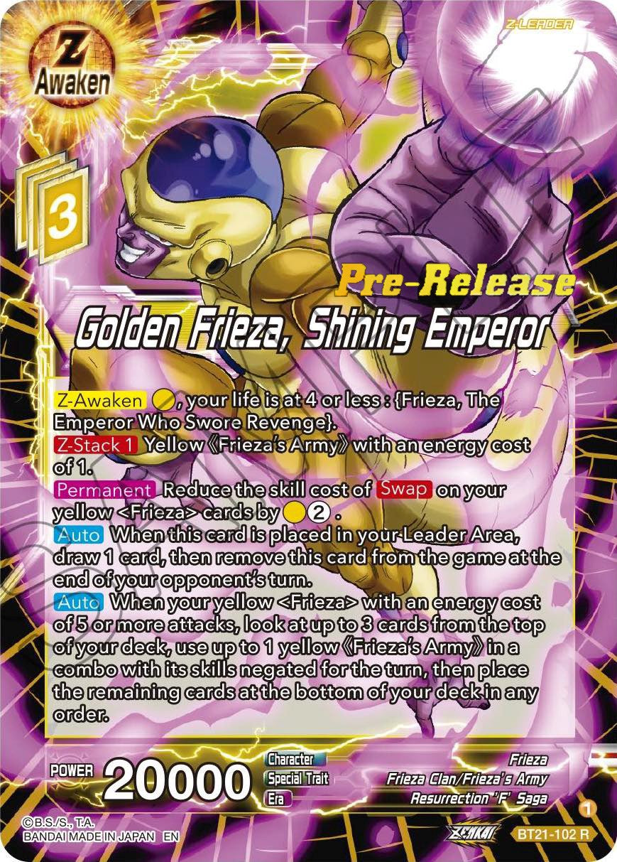 Golden Frieza, Shining Emperor (BT21-102) [Wild Resurgence Pre-Release Cards] | Dragon's Lair Comics and Fantasy Houston TX