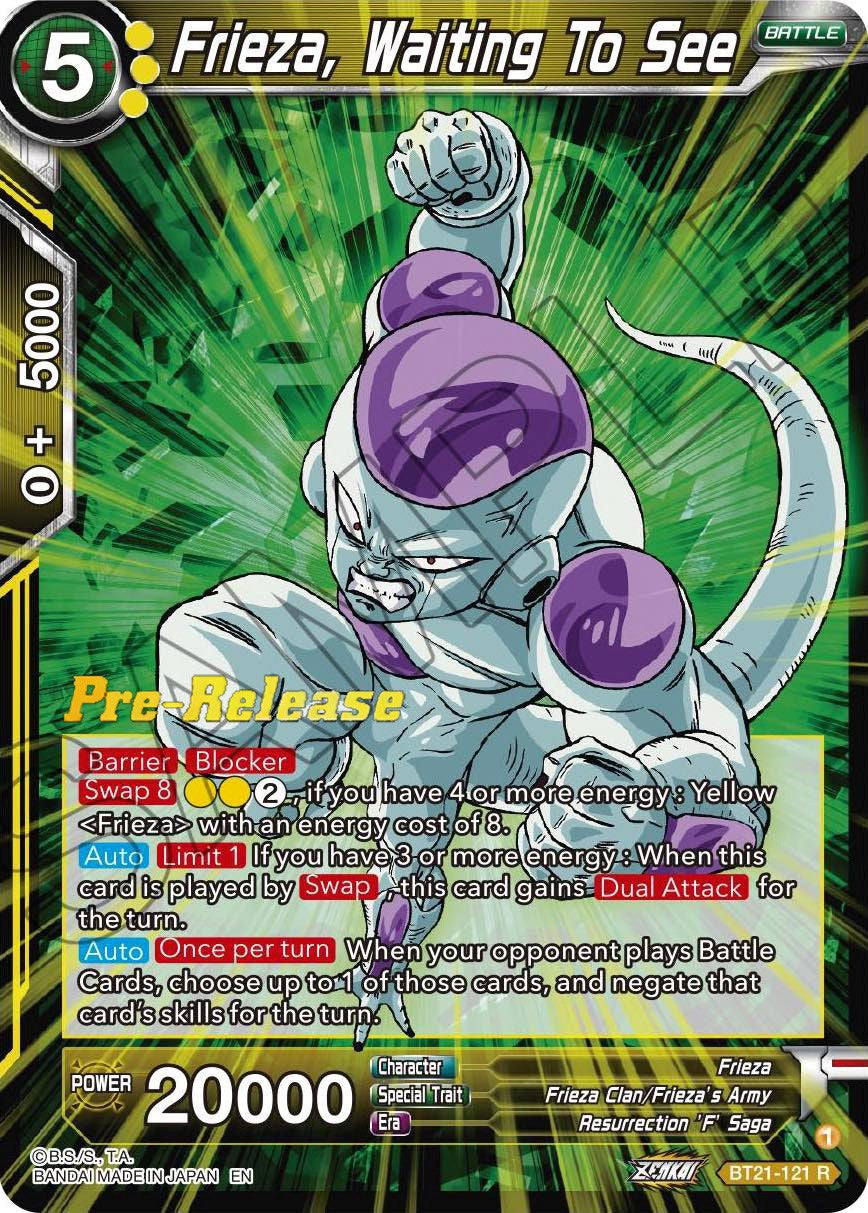 Frieza, Waiting To See (BT21-121) [Wild Resurgence Pre-Release Cards] | Dragon's Lair Comics and Fantasy Houston TX