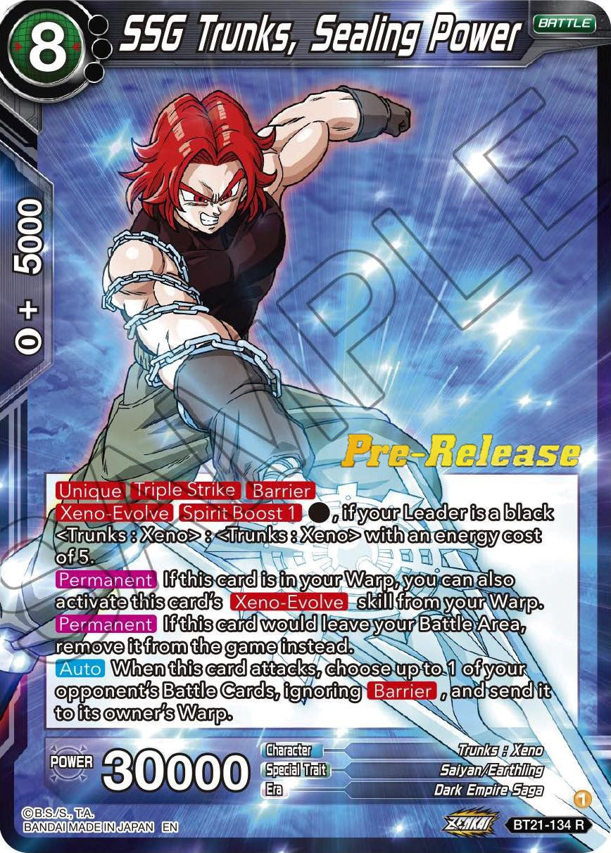 SSG Trunks, Sealing Power (BT21-134) [Wild Resurgence Pre-Release Cards] | Dragon's Lair Comics and Fantasy Houston TX