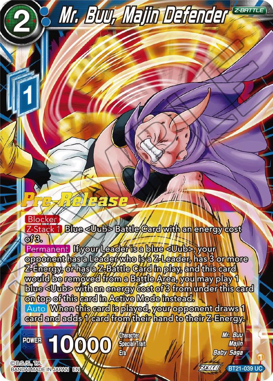 Mr. Buu, Majin Defender (BT21-039) [Wild Resurgence Pre-Release Cards] | Dragon's Lair Comics and Fantasy Houston TX