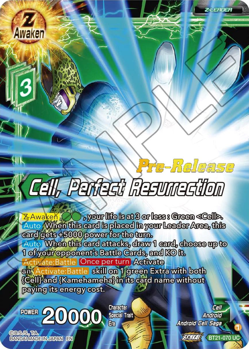 Cell, Perfect Resurrection (BT21-070) [Wild Resurgence Pre-Release Cards] | Dragon's Lair Comics and Fantasy Houston TX