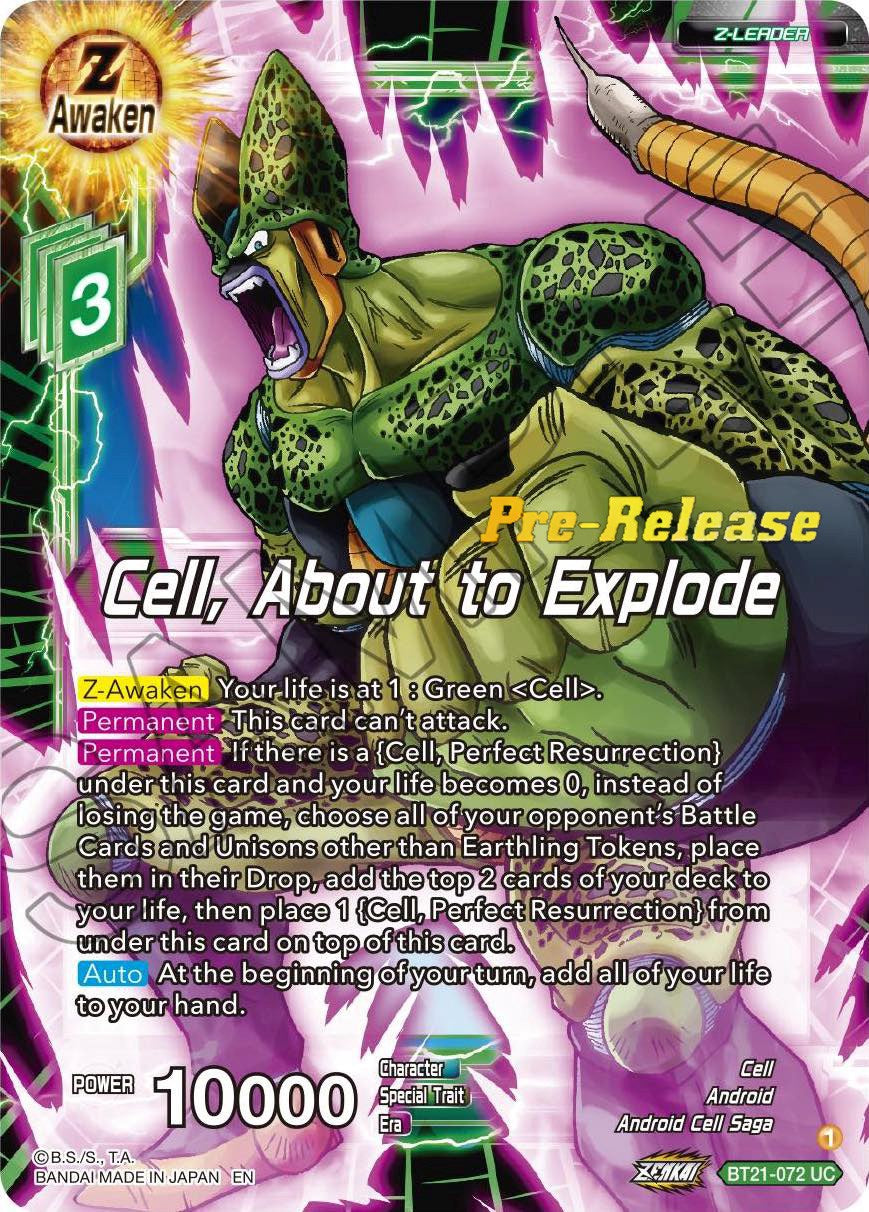 Cell, About to Explode (BT21-072) [Wild Resurgence Pre-Release Cards] | Dragon's Lair Comics and Fantasy Houston TX