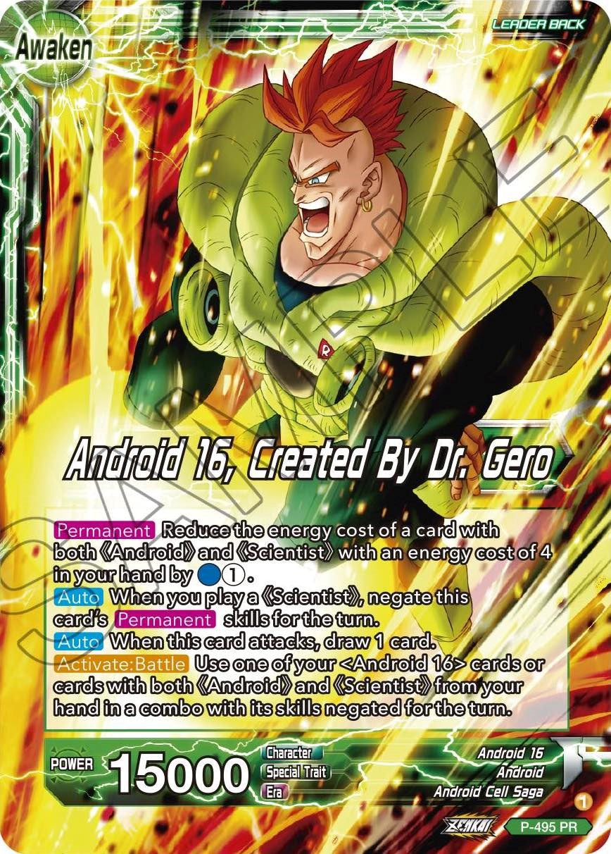 Android 16 // Android 16, Created By Dr. Gero (P-495) [Promotion Cards] | Dragon's Lair Comics and Fantasy Houston TX