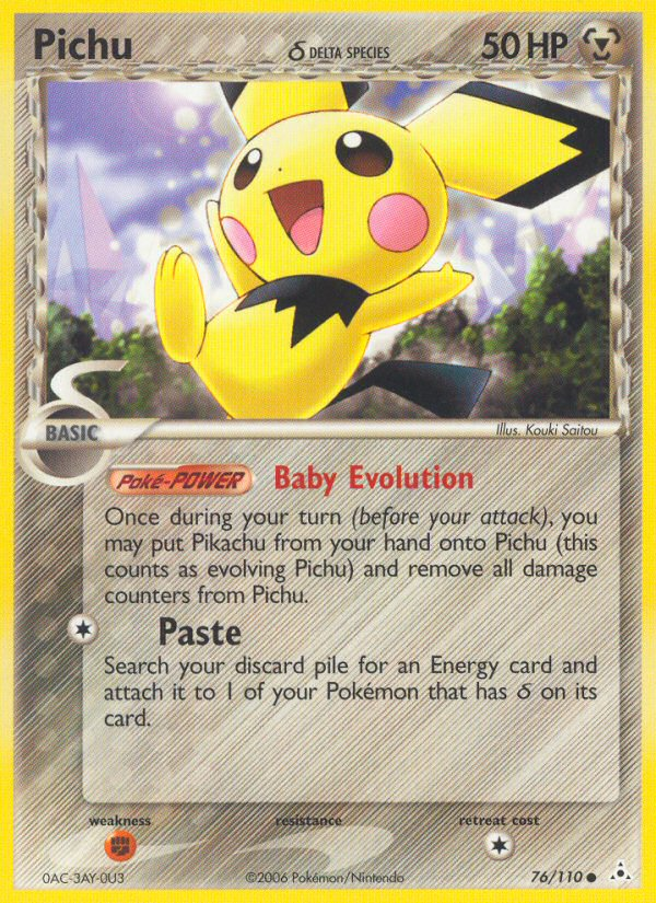 Pichu (76/110) (Delta Species) [EX: Holon Phantoms] | Dragon's Lair Comics and Fantasy Houston TX