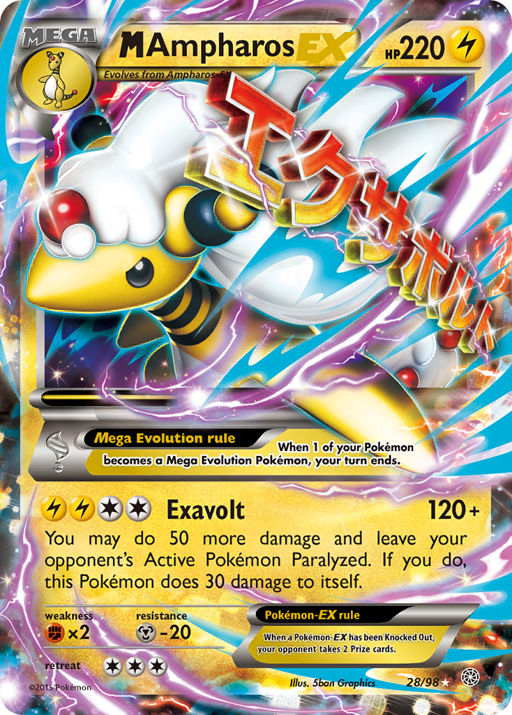 M Ampharos EX (28/98) [XY: Ancient Origins] | Dragon's Lair Comics and Fantasy Houston TX