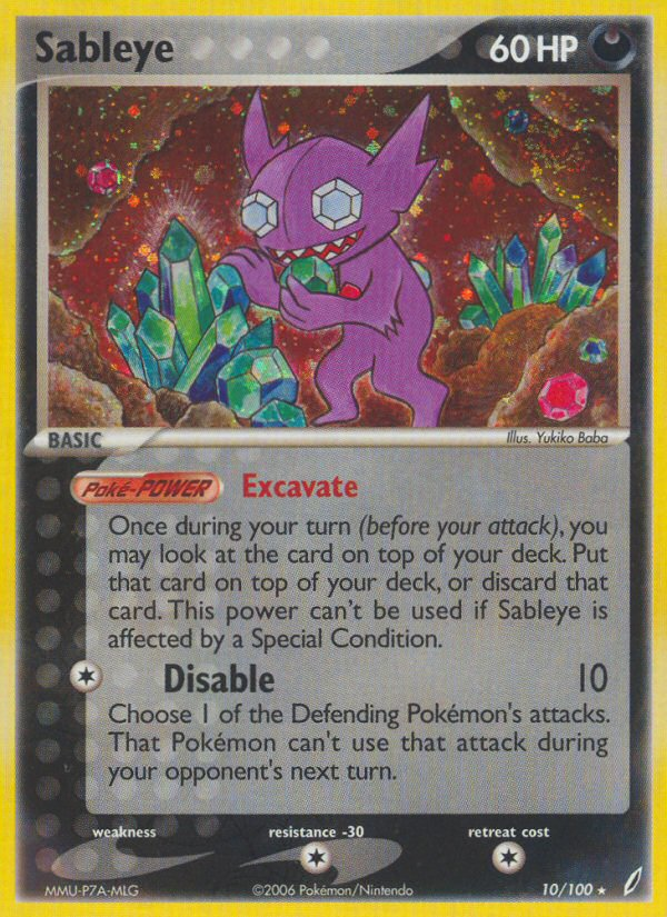 Sableye (10/100) [EX: Crystal Guardians] | Dragon's Lair Comics and Fantasy Houston TX