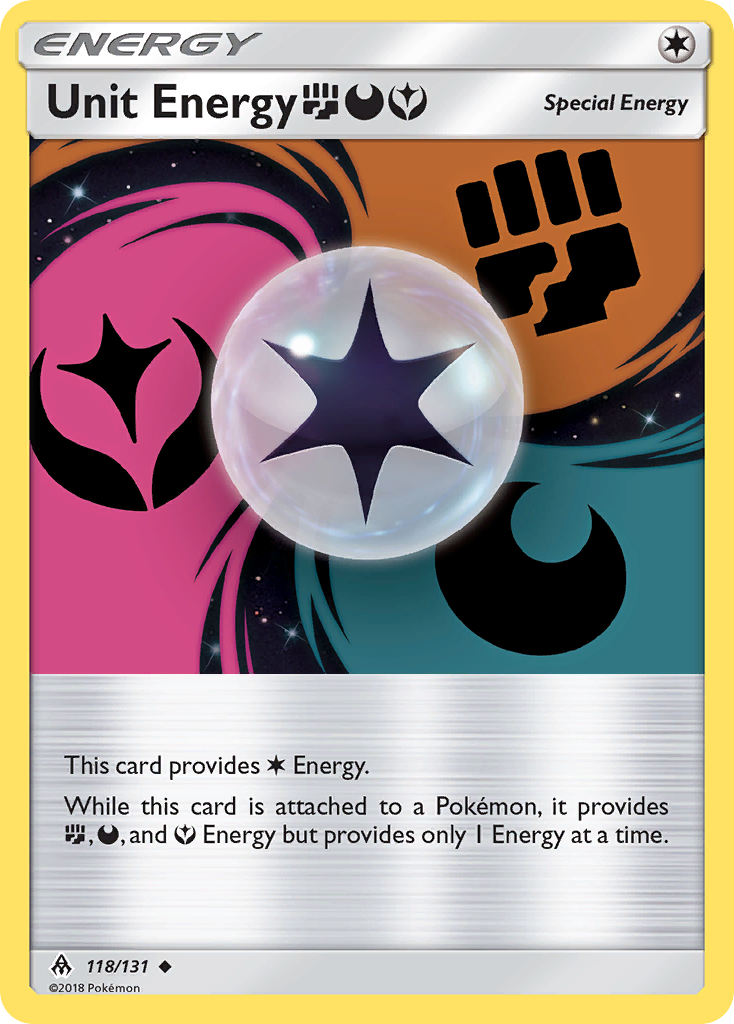 Unit Energy (118/131) (Fighting, Darkness, Fairy) [Sun & Moon: Forbidden Light] | Dragon's Lair Comics and Fantasy Houston TX