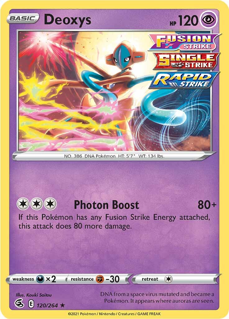 Deoxys (120/264) [Sword & Shield: Fusion Strike] | Dragon's Lair Comics and Fantasy Houston TX