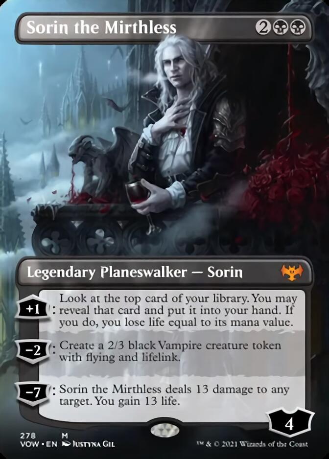 Sorin the Mirthless (Borderless) [Innistrad: Crimson Vow] | Dragon's Lair Comics and Fantasy Houston TX