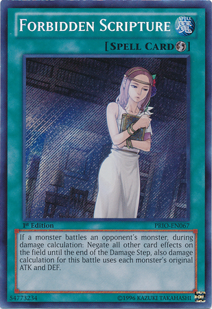 Forbidden Scripture [PRIO-EN067] Secret Rare | Dragon's Lair Comics and Fantasy Houston TX