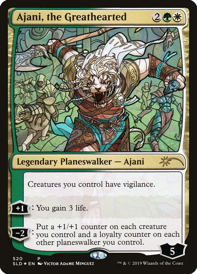 Ajani, the Greathearted (Stained Glass) [Secret Lair Drop Promos] | Dragon's Lair Comics and Fantasy Houston TX