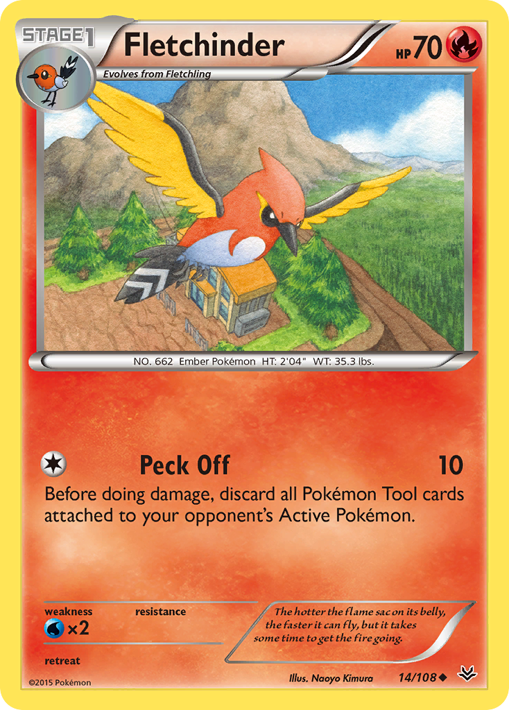 Fletchinder (14/108) [XY: Roaring Skies] | Dragon's Lair Comics and Fantasy Houston TX