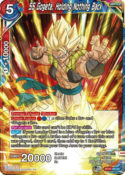 SS Gogeta, Holding Nothing Back (BT16-142) [Realm of the Gods] | Dragon's Lair Comics and Fantasy Houston TX