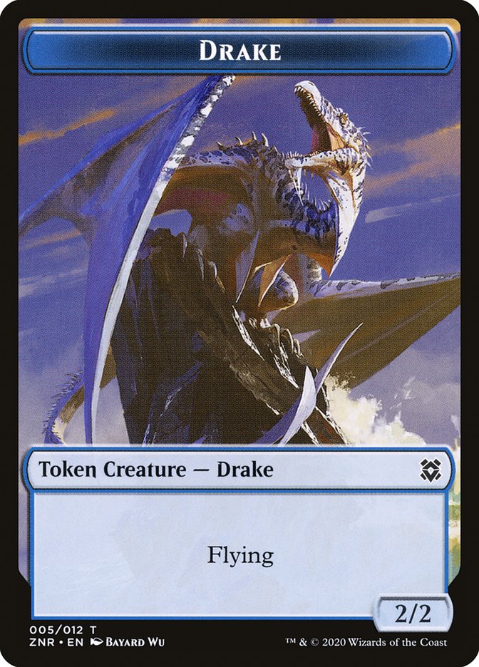 Construct // Drake Double-Sided Token [Zendikar Rising Tokens] | Dragon's Lair Comics and Fantasy Houston TX