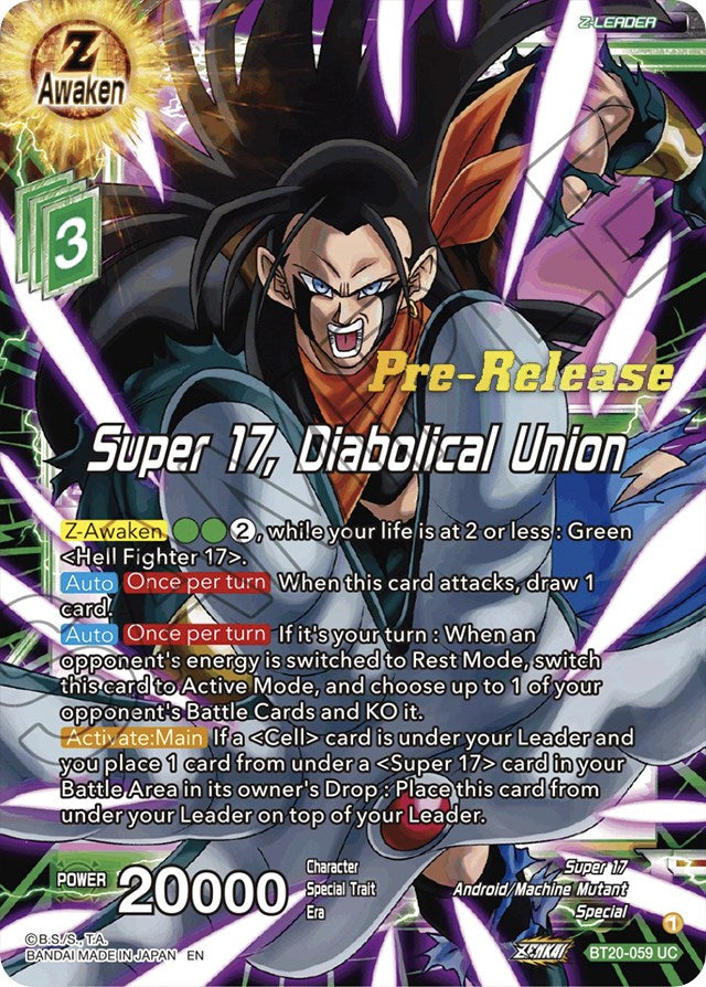 Super 17, Diabolical Union (BT20-059) [Power Absorbed Prerelease Promos] | Dragon's Lair Comics and Fantasy Houston TX