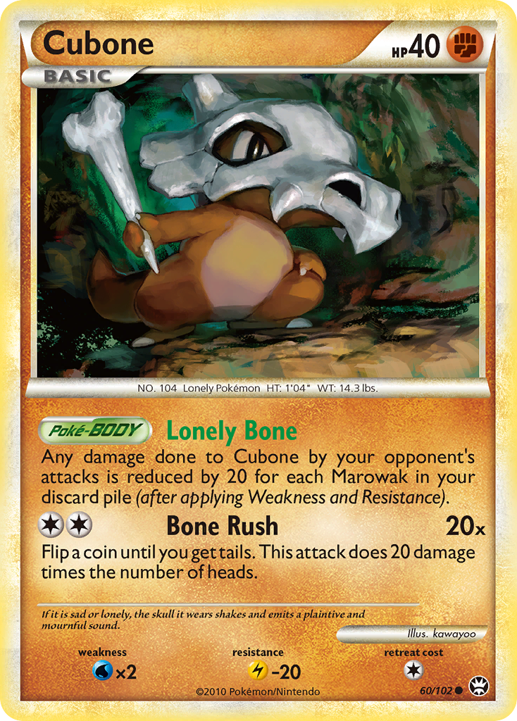 Cubone (60/102) [HeartGold & SoulSilver: Triumphant] | Dragon's Lair Comics and Fantasy Houston TX