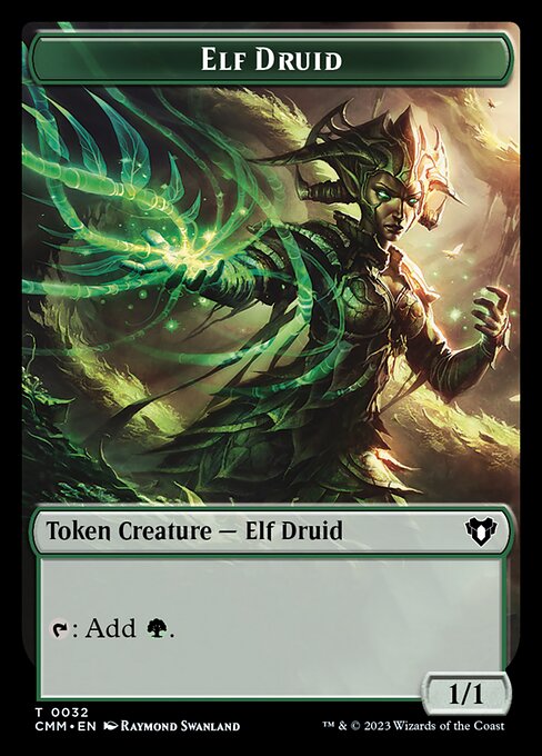 Eldrazi Spawn // Elf Druid Double-Sided Token [Commander Masters Tokens] | Dragon's Lair Comics and Fantasy Houston TX