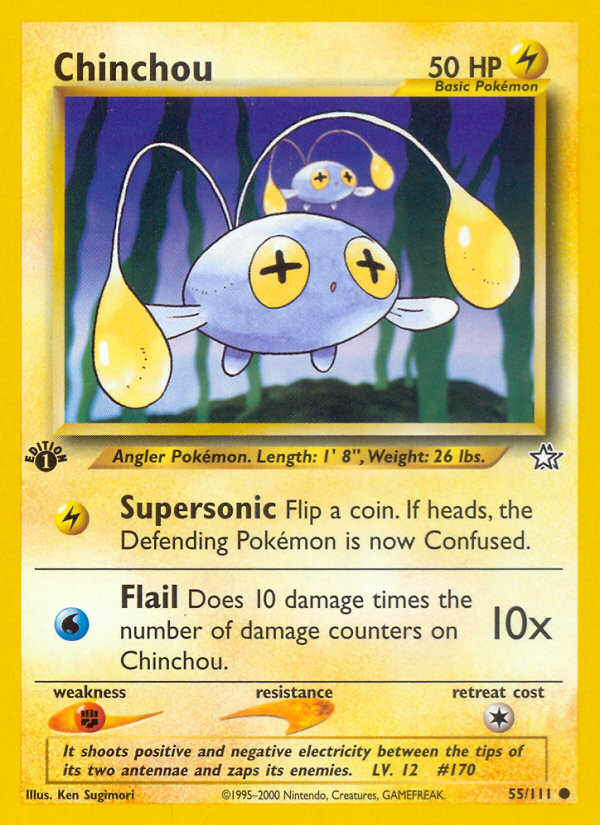 Chinchou (55/111) [Neo Genesis 1st Edition] | Dragon's Lair Comics and Fantasy Houston TX