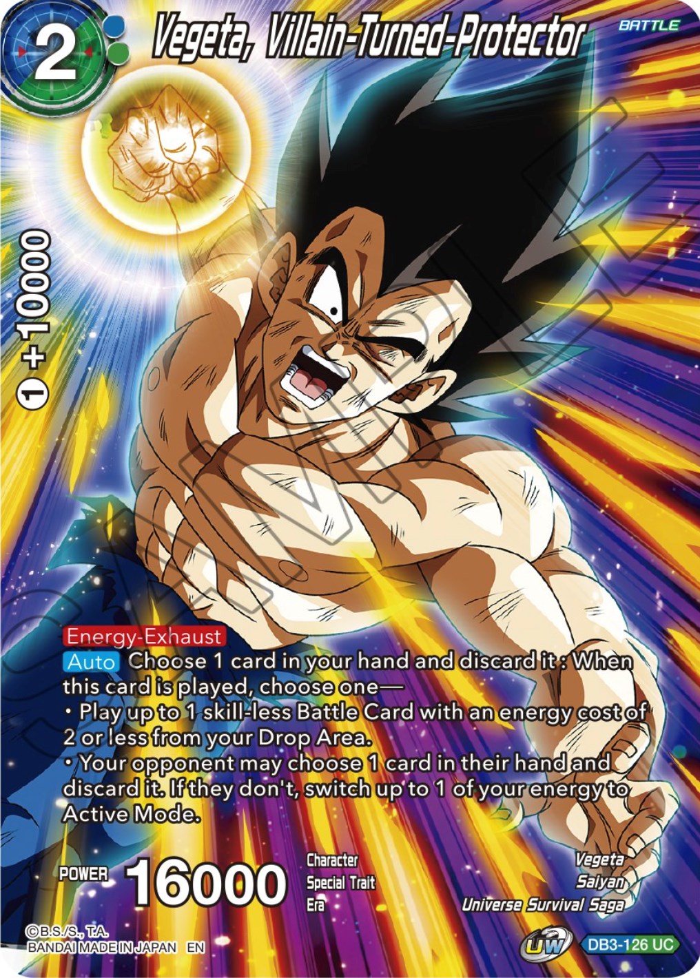 Vegeta, Villain-Turned-Protector (DB3-126) [Theme Selection: History of Vegeta] | Dragon's Lair Comics and Fantasy Houston TX