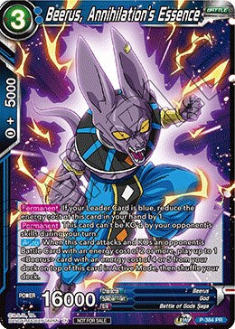 Beerus, Annihilation's Essence (Tournament Pack Vol. 8) (P-384) [Tournament Promotion Cards] | Dragon's Lair Comics and Fantasy Houston TX