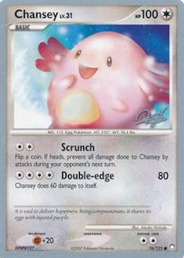 Chansey LV.31 (76/123) (Bliss Control - Paul Atanassov) [World Championships 2008] | Dragon's Lair Comics and Fantasy Houston TX