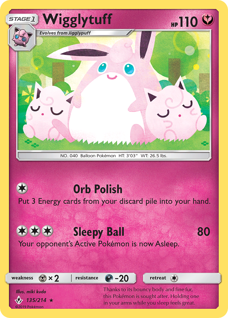 Wigglytuff (135/214) [Sun & Moon: Unbroken Bonds] | Dragon's Lair Comics and Fantasy Houston TX