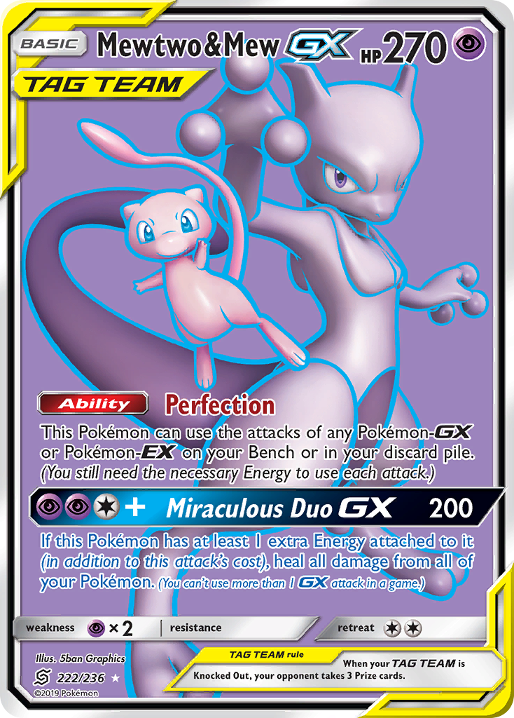 Mewtwo & Mew GX (222/236) [Sun & Moon: Unified Minds] | Dragon's Lair Comics and Fantasy Houston TX