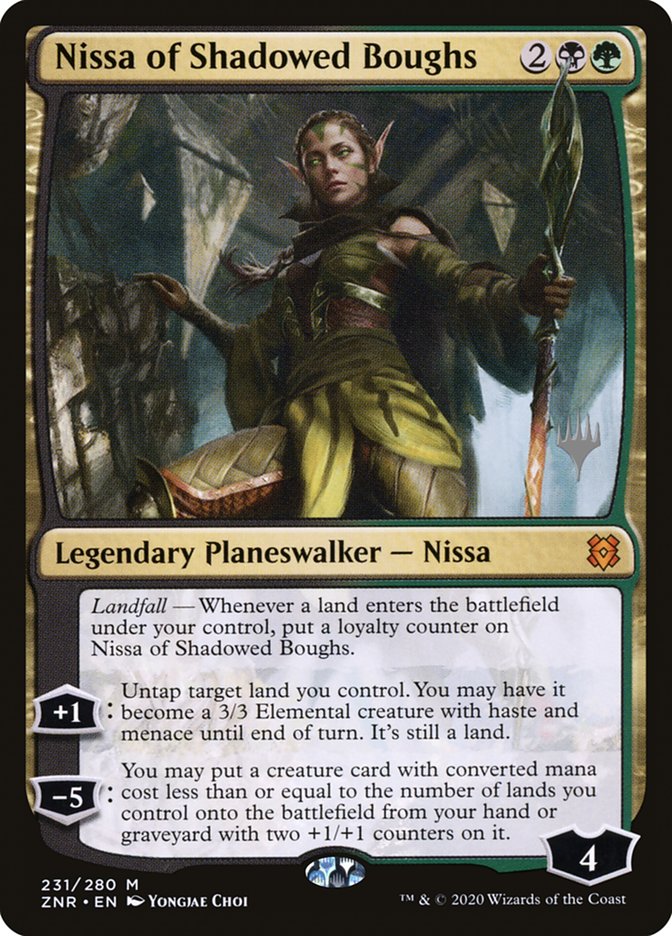 Nissa of Shadowed Boughs (Promo Pack) [Zendikar Rising Promos] | Dragon's Lair Comics and Fantasy Houston TX