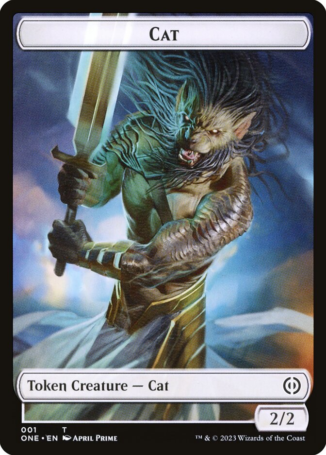 Phyrexian Goblin // Cat Double-Sided Token [Phyrexia: All Will Be One Tokens] | Dragon's Lair Comics and Fantasy Houston TX