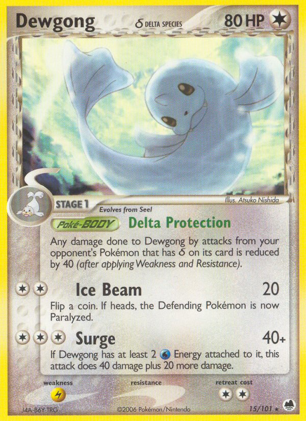 Dewgong (15/101) (Delta Species) [EX: Dragon Frontiers] | Dragon's Lair Comics and Fantasy Houston TX