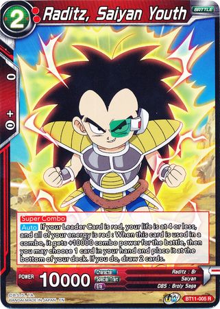 Raditz, Saiyan Youth (BT11-005) [Vermilion Bloodline] | Dragon's Lair Comics and Fantasy Houston TX