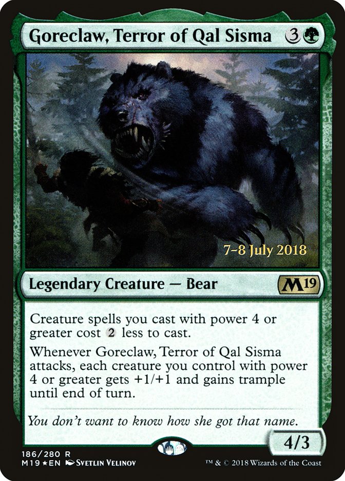 Goreclaw, Terror of Qal Sisma [Core Set 2019 Prerelease Promos] | Dragon's Lair Comics and Fantasy Houston TX