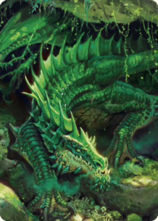 Lurking Green Dragon Art Card [Commander Legends: Battle for Baldur's Gate Art Series] | Dragon's Lair Comics and Fantasy Houston TX