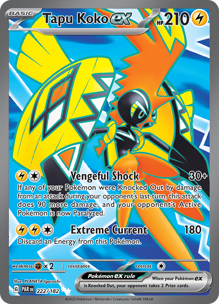 Tapu Koko ex (222/182) [Scarlet & Violet: Paradox Rift] | Dragon's Lair Comics and Fantasy Houston TX