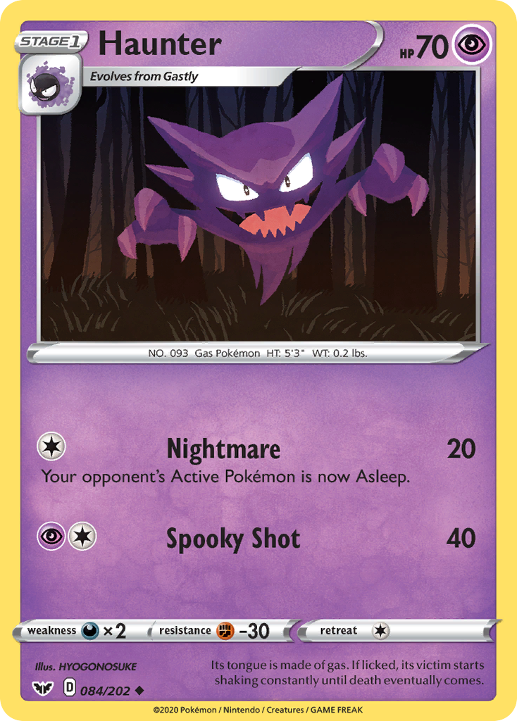 Haunter (084/202) [Sword & Shield: Base Set] | Dragon's Lair Comics and Fantasy Houston TX